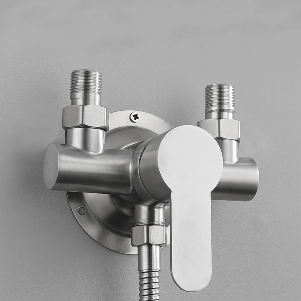 

Stainless Steel Shower Faucet Hot And Cold Water Mixer G1/2inch Wall Mounted Metal Handle Shower Faucet Water Valve Faucet