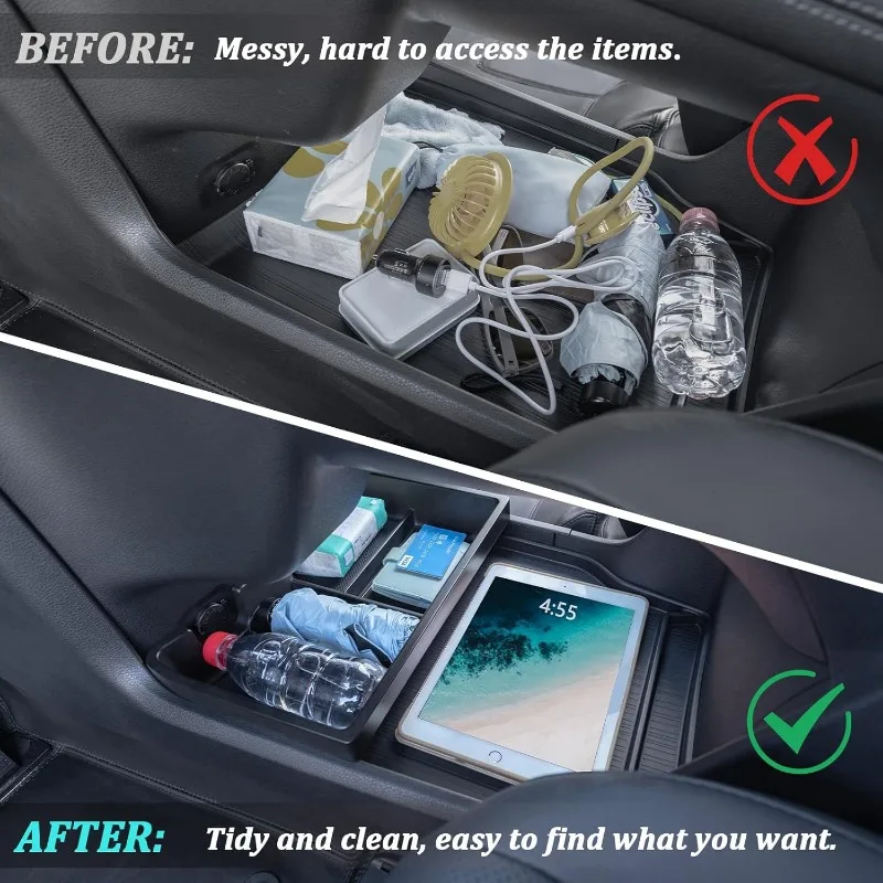 New Console Bottom Organizer Compatible with 2021-2024 2025 Toyota Sienna Accessories, Lower Center Console Tray Interior Storag