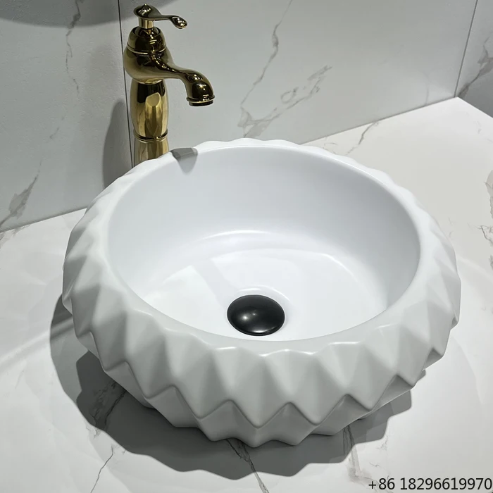

Matte White Bathroom Cabinet Basin Toilet Wash Basin Vanity Sink for Home Hotel Bathroom