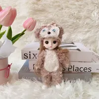 16cm Kids Dress Up Doll BJD Princess Doll 1/12 Movable 13 Joints Cute Sweet Face with Clothes Shoes for Child Girl DIY Toys Gift