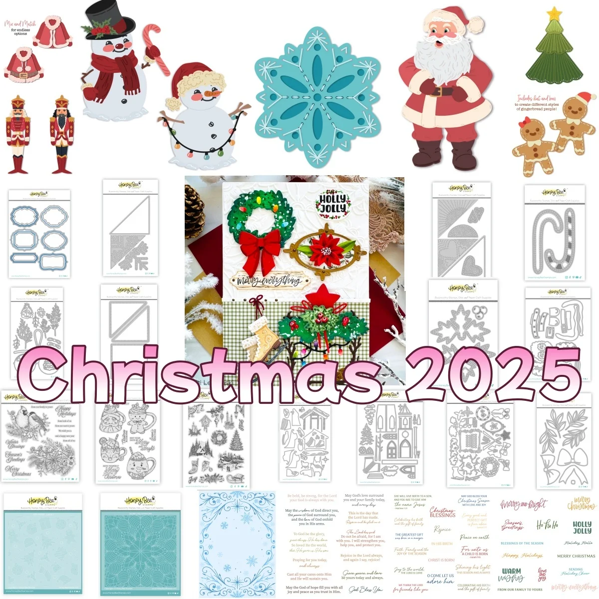 Snowman Santa Nativity Scene Tree Metal Cutting Dies Clear Stamps Stencil for DIY Supplies Paper Handmade Christmas 2025 Release