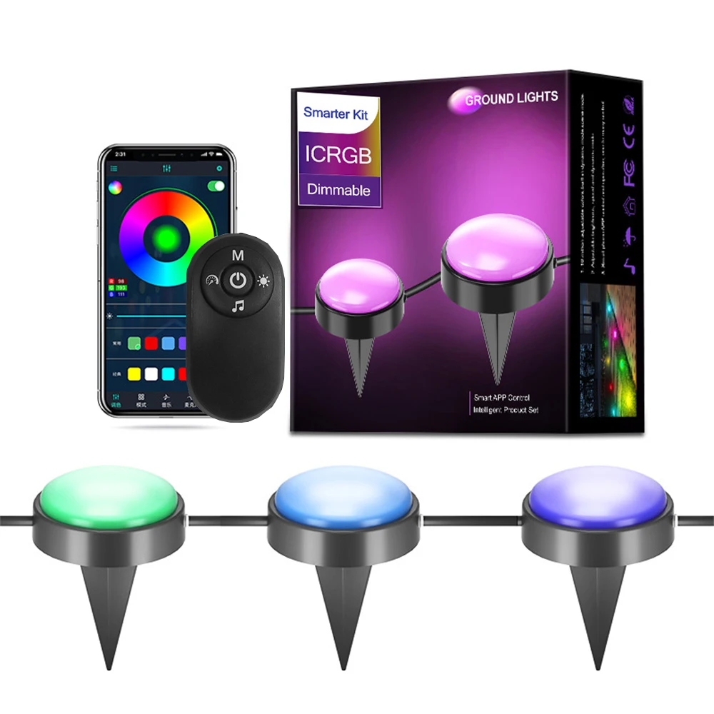 

App/Remote Control RGB LED Light String Path Lawn Landscape Lamp Outdoor Waterproof Garden Lamp for Garden Patio Garland Street