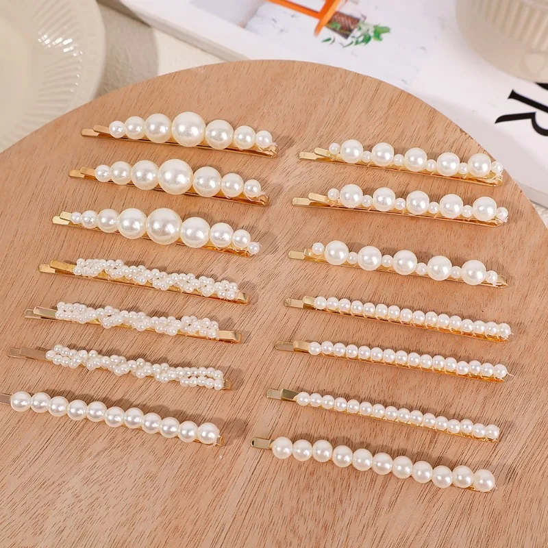 1/3Pcs INS Korean Minimalist Light Luxury Hair Clip Popular Pearl Hair Clip Exquisite Elegant Hairpin Versatile Pearl Edge Clip