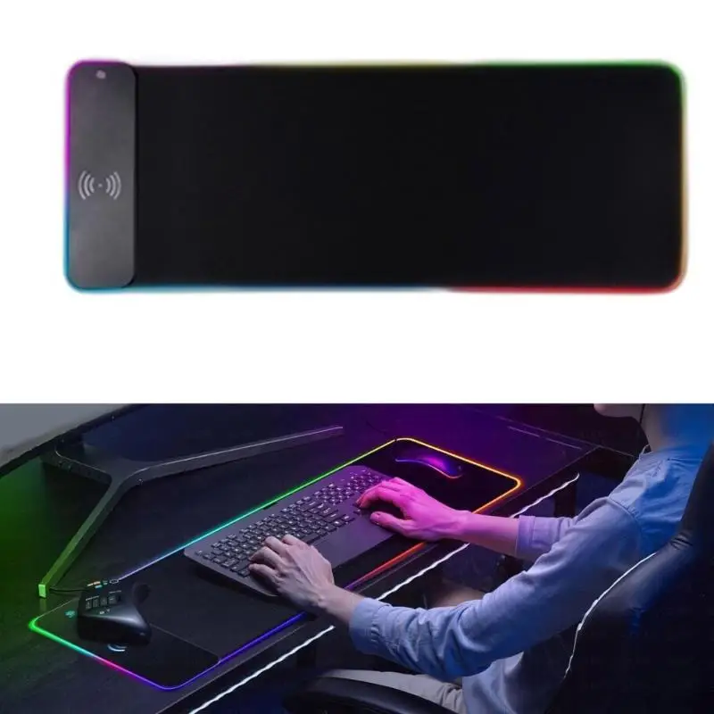 

652F Gaming Mouse Pad Wireless Charging Mouse Pad Gaming Large LED Desk Mat