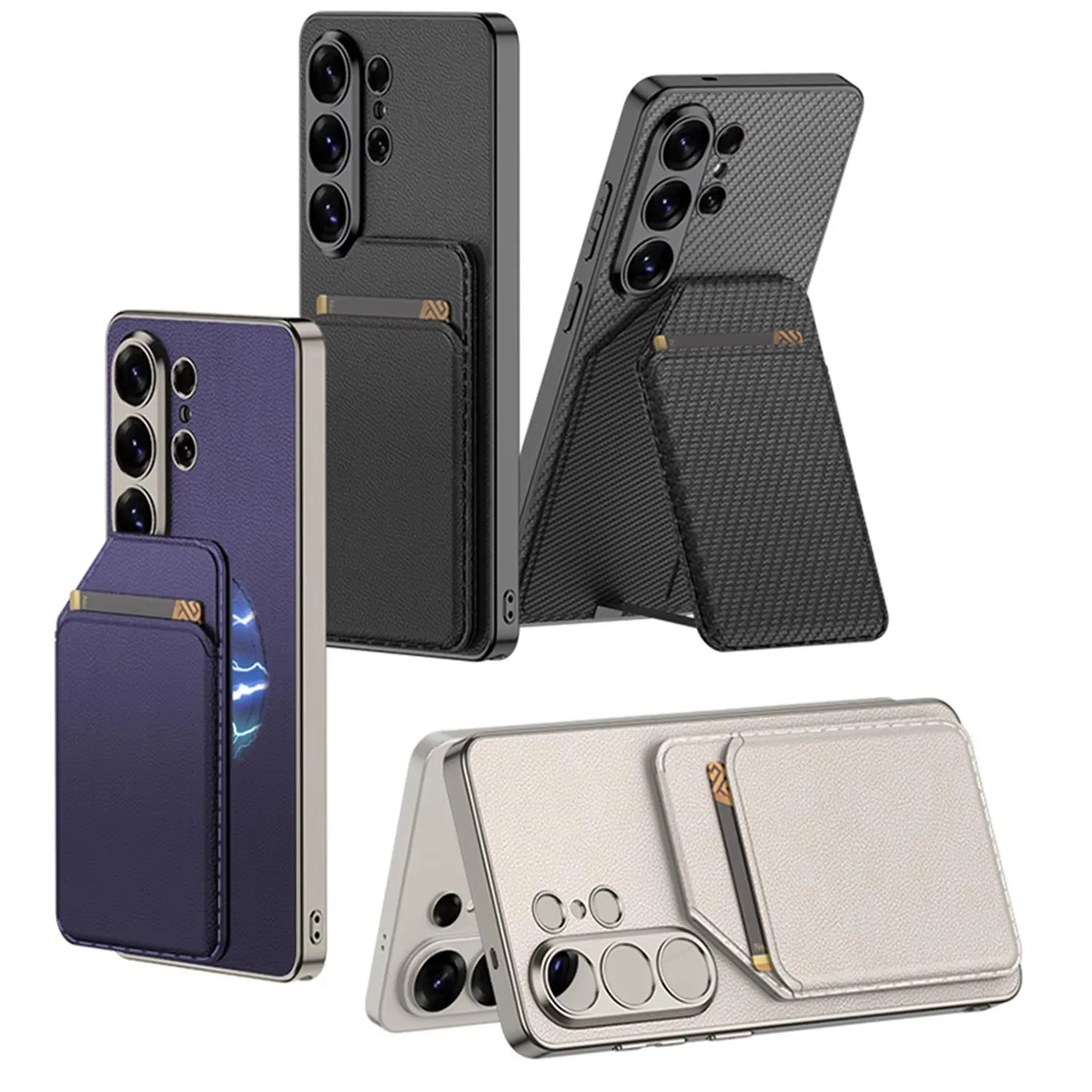 Phone case Magnetic Leather Card Package Holder For Samsung Galaxy S26 Ultra Wireless Charge Plastic Cover For S26 Ultra Case