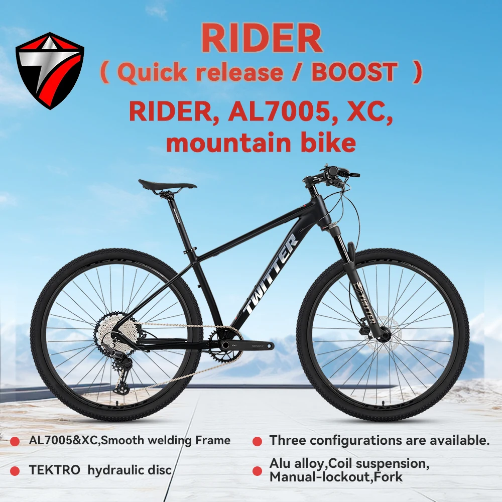 

Велосипед TWITTER 2026 New 30S Rider, горный, для взрослых, внедорожный, MTB, M6100-12S, гидравлические дисковые тормоза, RS24S