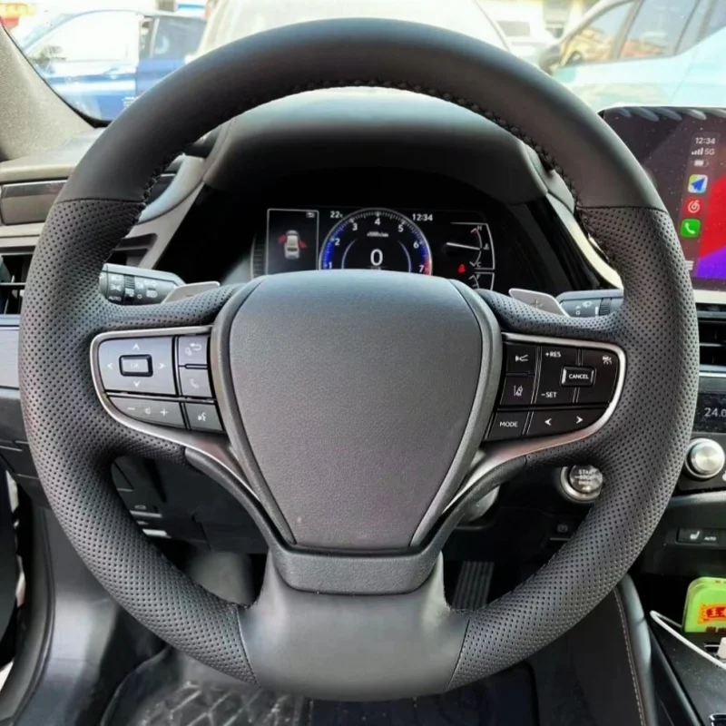 

Car Steering Wheel Cover Genuine Leather Braid For Lexus ES300h 2019 2020 2021 ES350 Auto Steering Wheel Cover Car Accessorie