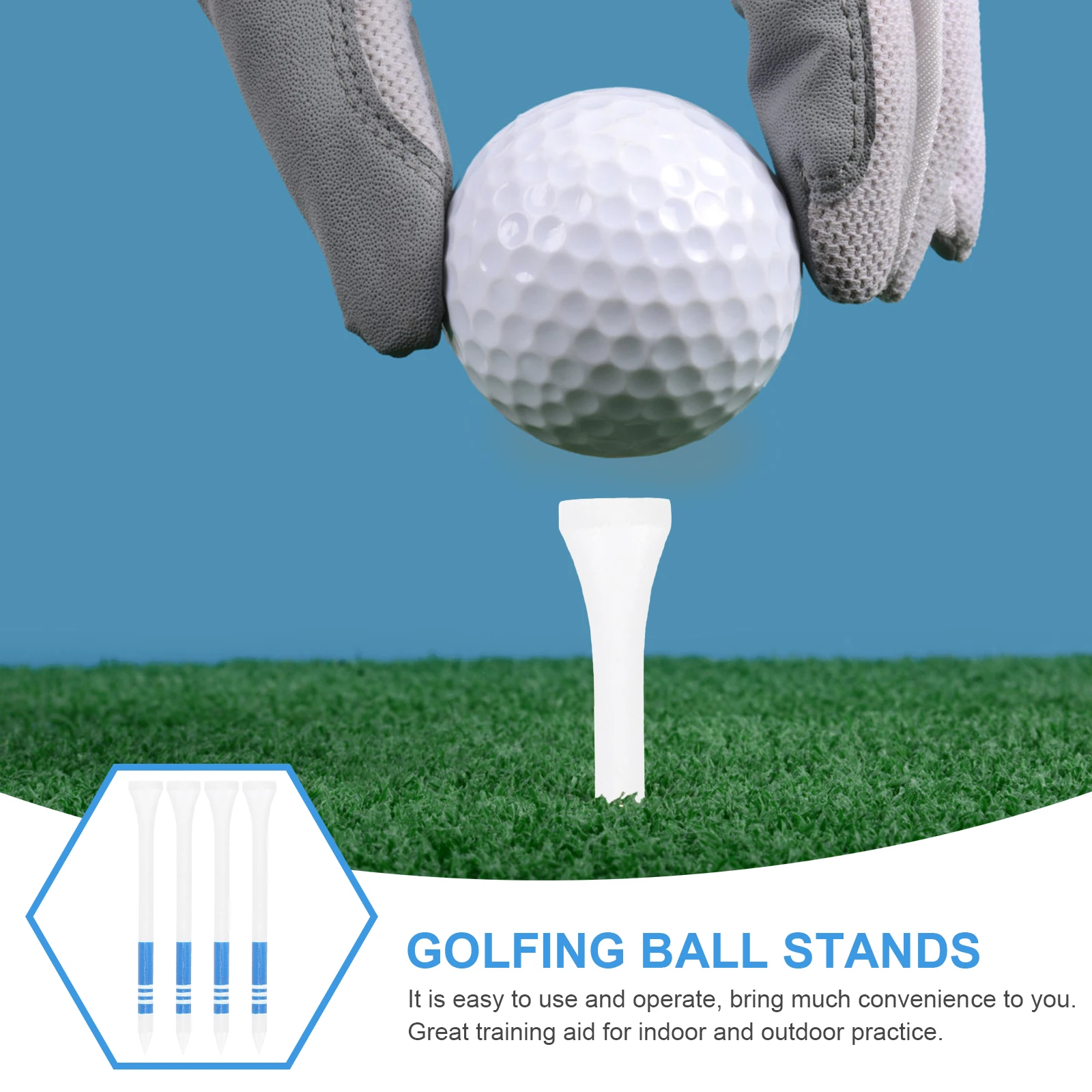 

50 Pcs Golfs Tees Wooden Golfing Spikes Ball Holder Professional Training Accessories Replaceable Pegs Small Colored Golfs