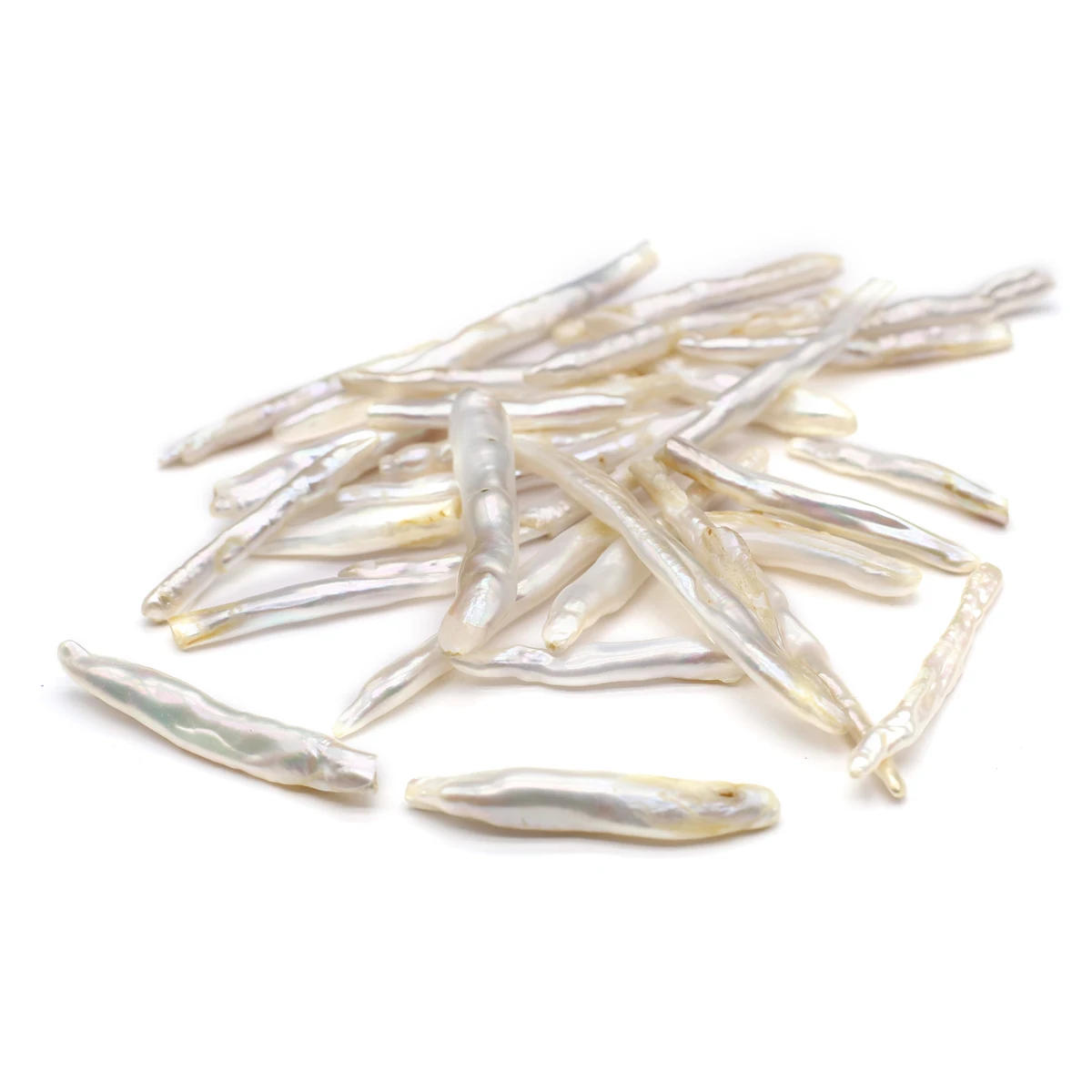 2PCS Long Baroque Jewelry Making Natural Freshwater Pearl Pendant DIY Necklace Earrings Accessories Gift 6x30mm