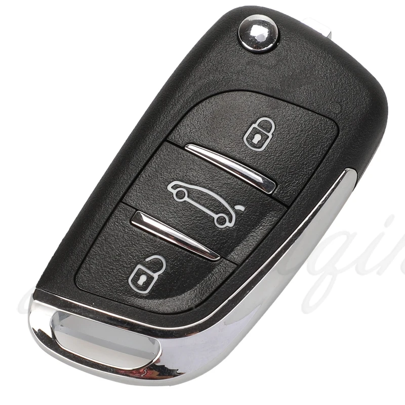 Jingyuqin DS Style Mofified Flip Key Control dla Peugeot 206 207 206CC dla Citroen C2 2 przyciski Fob Remote Key 434MHZ z chipem