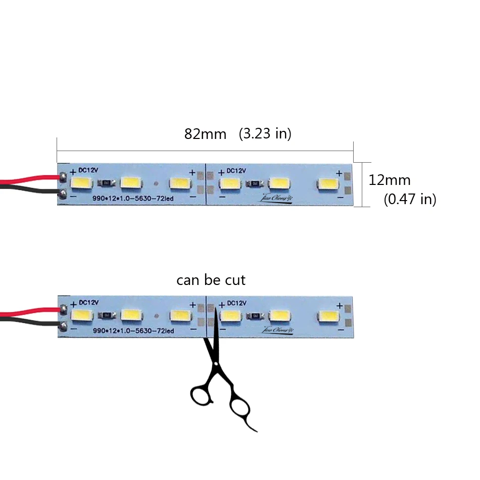 10PCS LED Bar Light 12V 6LED 8cm 1W Cabinet LED Hard Strip Module Colorful for Showcase Machine Board Factory Equipment