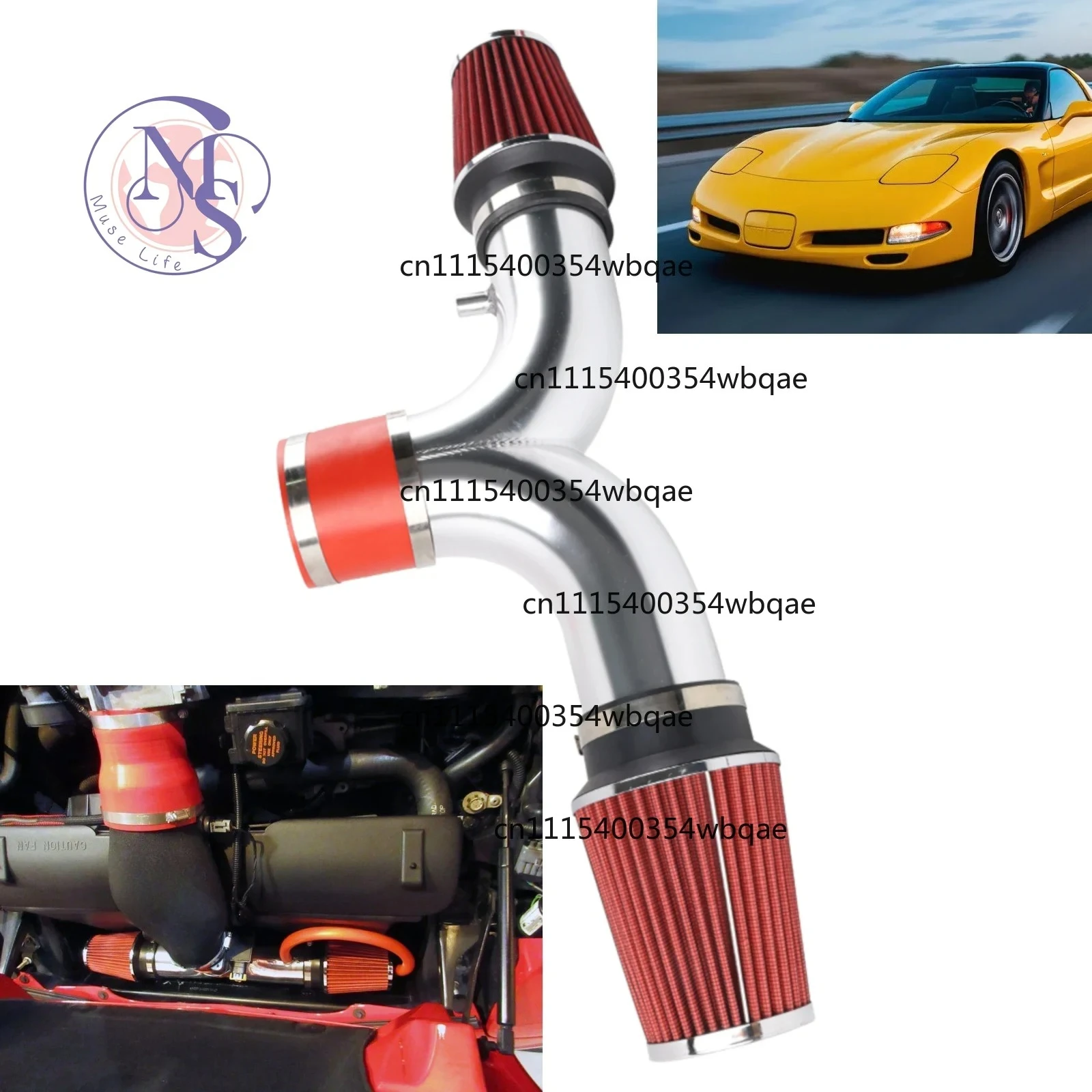 Dual Twin Short Ram Cold Air Intake Aluminum Pipe Kit For Corvette C5 5.7L V8 2001-2004 Auto Modified Parts