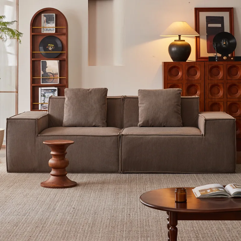 Sofa Keluarga Klasik Model Sectional, Nyaman, Dapat Direbahkan, Sofa Modern untuk Bersantai, Furnitur Ruang Tamu
