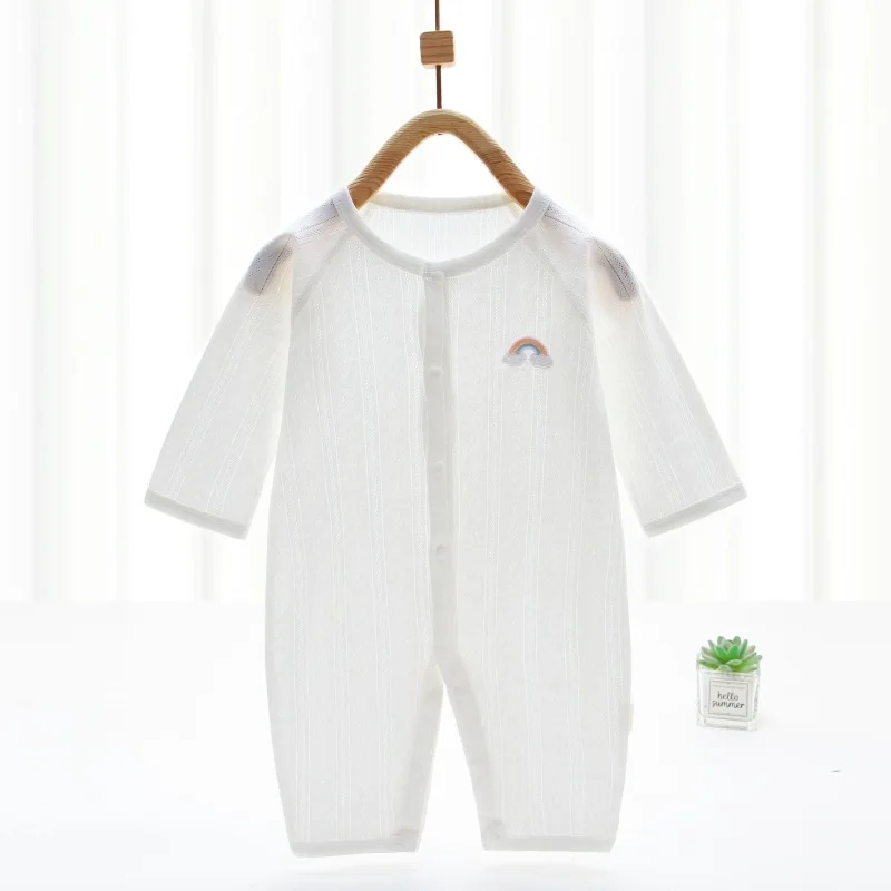 Newborn Baby Summer Onesie Thin Clothing Boys Girls Long Sleeve Jumpsuit Pure Cotton Baby Romper 1-3-6-9 Trend