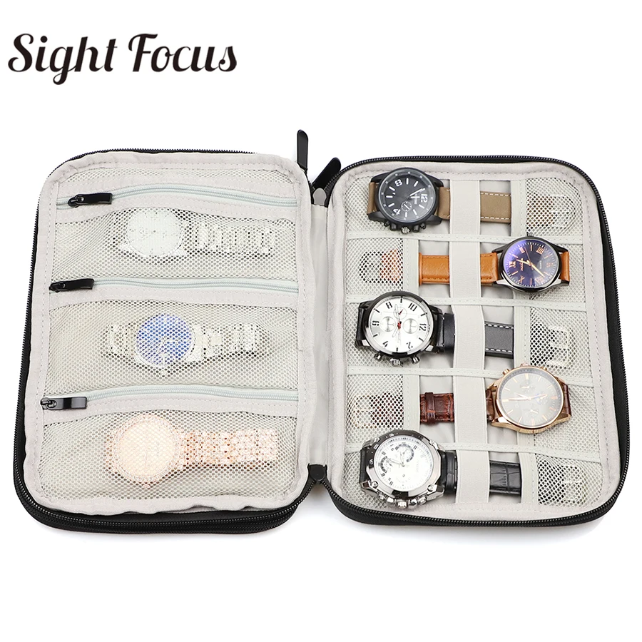 18 Slots Travel Jewelry Box Watches Bag Watchband Organizer  Watch Storage Box Case For Apple Watch Band Strap Holder Pouch