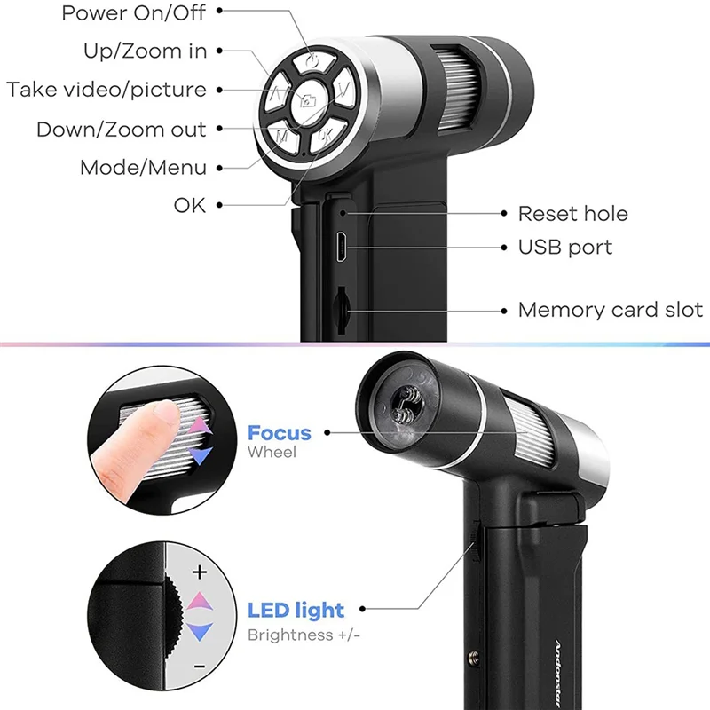 VO-휴대용 현미경 관찰 야외 도구 사진/비디오용 4인치 화면 야외 도구 관찰