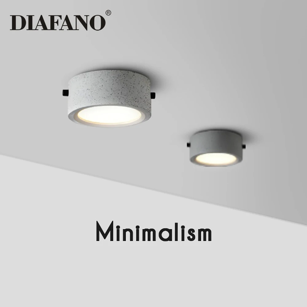 

Surface Mounted Downlight Round Cement Led Ceiling Light Minimalist Ceiling Lamp Aisle Corridor Spotlight Indoor Living Room LED