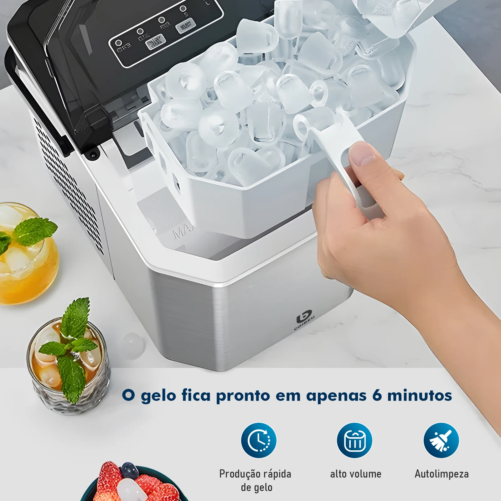 Ice Machine, Ice Machine, Ice Machine, Ice Machine, Electric Portable Ice Machine, 127V, Brazil, Automatic