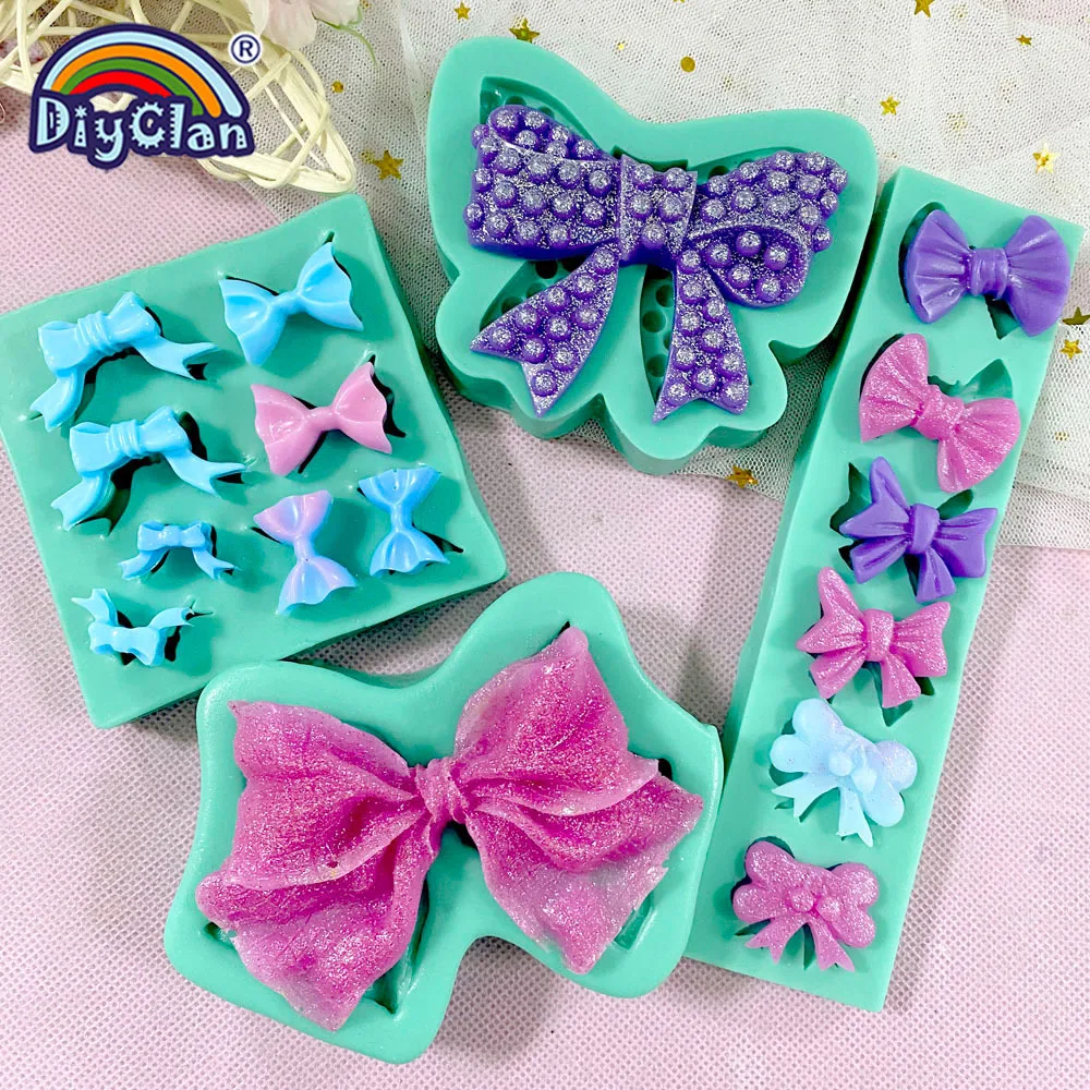 Big Bowknot Silicone Mold Fondant Cake Epoxy Mould Cake Decorating Tools Chocolate Pastry Cupcake Sugar Crafts Kitchen Baking