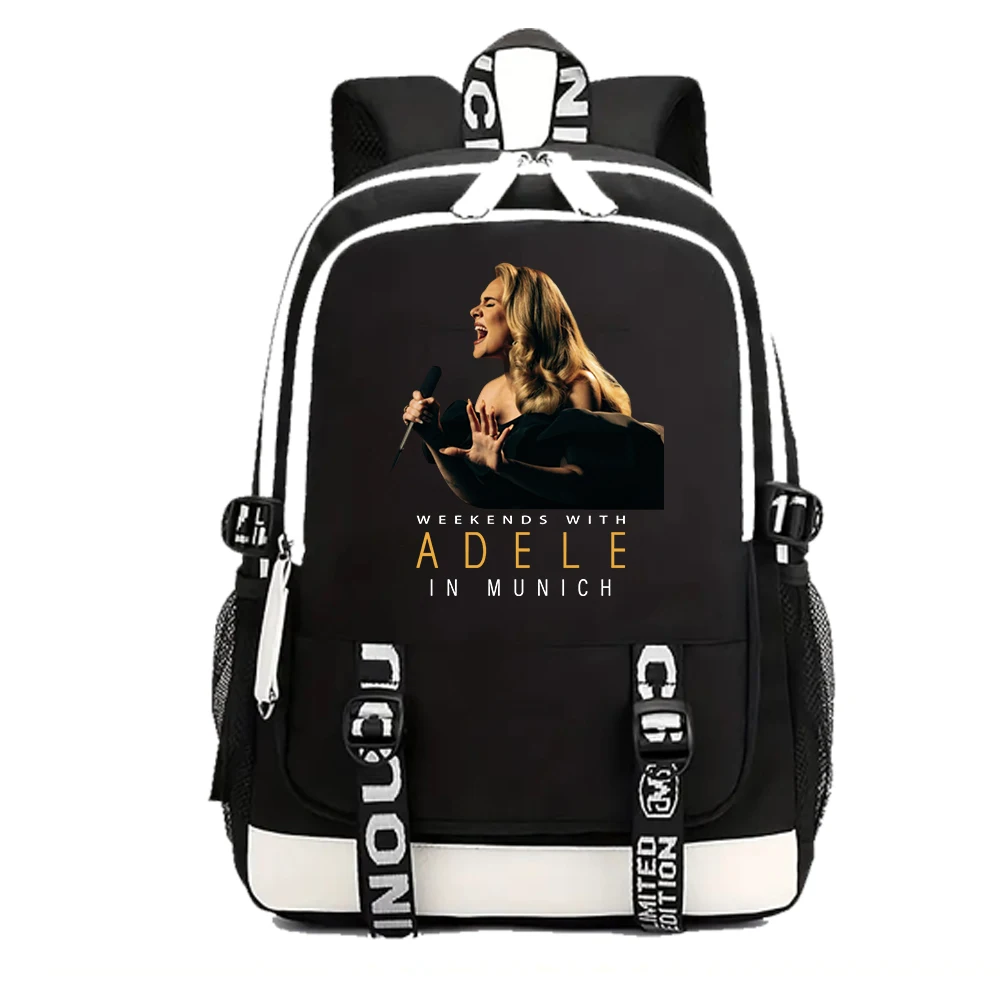 Adele Munich Tour Print Backpack Women Girls Fashion Travel Adjustable Shoulder Backpacks Outdoor School Bag for Fans