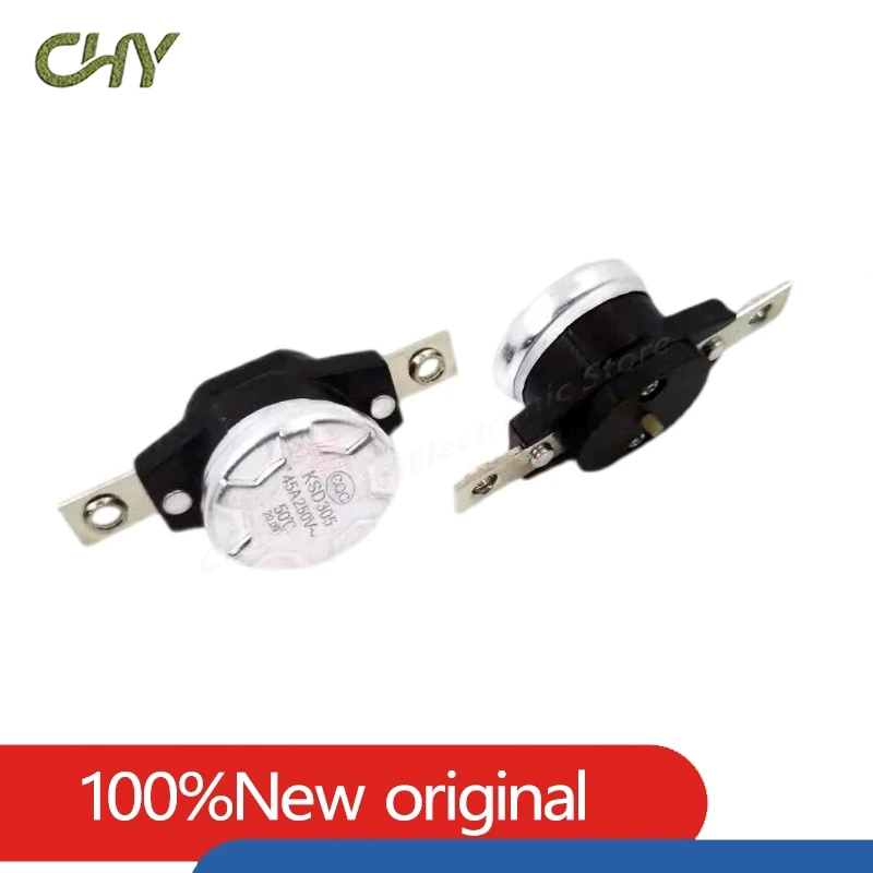 2Pcs/Lot KSD305 KSD303 Bimetal Thermostat 250V 30A 45A Snap‑Action Temperature Switch Thermal Protector Manual Reset