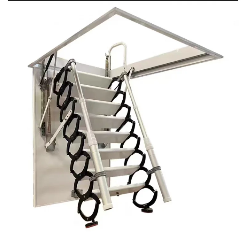 10 0.Zhang.Custom.Thickened loft retractable stair Household double folding lifting stretch stair