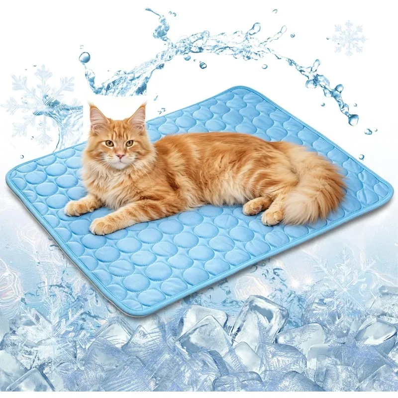 1PCS Pet Cooling Mat 58x48cm, Non-Toxic Foldable Cooling Pad, Scratch-Resistant Washable Cat Cooling Mat(M)