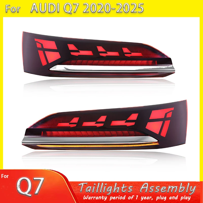 

Задний фонарь для Audi Q7 Светодиодный задний фонарь 2020 2021 2022 2023 2024 2025 Q7 Задний противотуманный тормозной сигнал поворота Автомобильные аксессуары