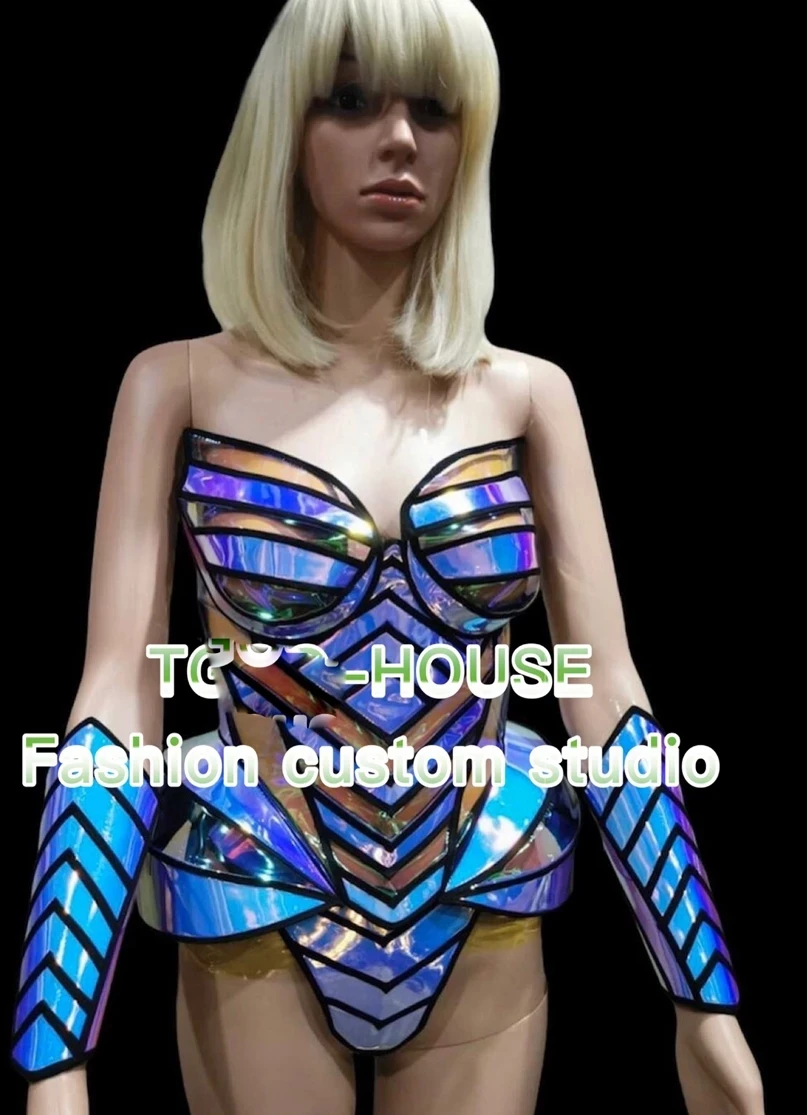 Laser Symphony Bodysuit Technology Modern Furture show cloth Music Festival Nightclub Bar Gogo Performance Costume