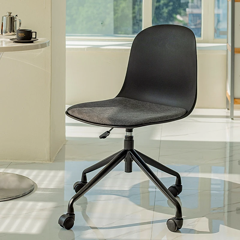 Nordic Plastic Desk Chairs Swivel Office Chair Height Adjustable Rolling Wheels Computer Study Stool Home Office Conference Room