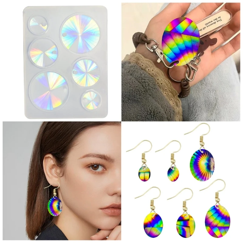 Moldes silicone holográfico retângulo oval luz sombra moldes resina cartoo molde losango para chaveiro jóias fazendo