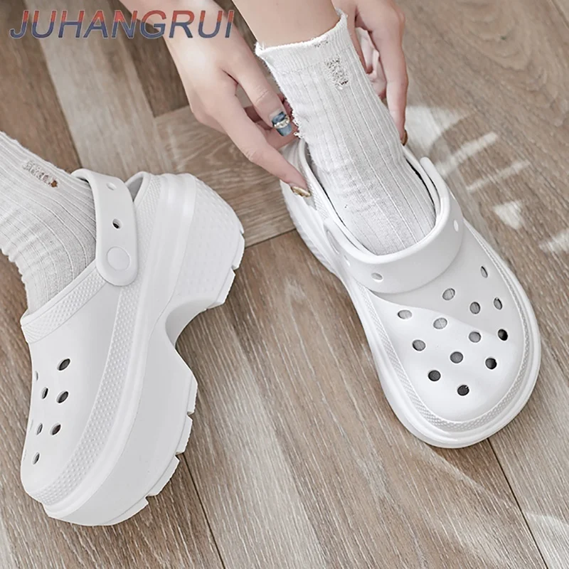 العصرية المرأة النعال غطاء رأس ثقب الأحذية سميكة القاع زيادة لينة إيفا مصبوب الصنادل الرجال حذاء كاجوال ثقب الحذاء