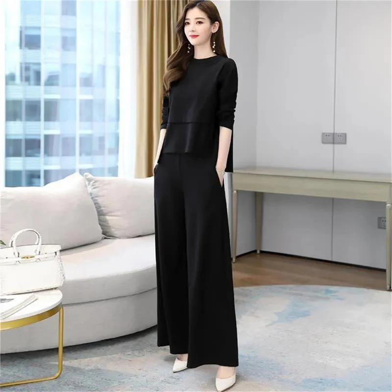 Autumn and Winter Set Women's Light Mature Harem Pants and Slimming Socialite Temperament Fashionable Queen Casual Fashion Women