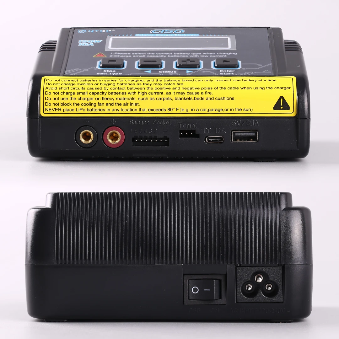 HTRC C150 Lipo Charger Balancer AC/DC 150W 10A Battery Discharger for LiPo LiHV LiFe Lilon NiCd NiMh Pb Batteri+ Cables