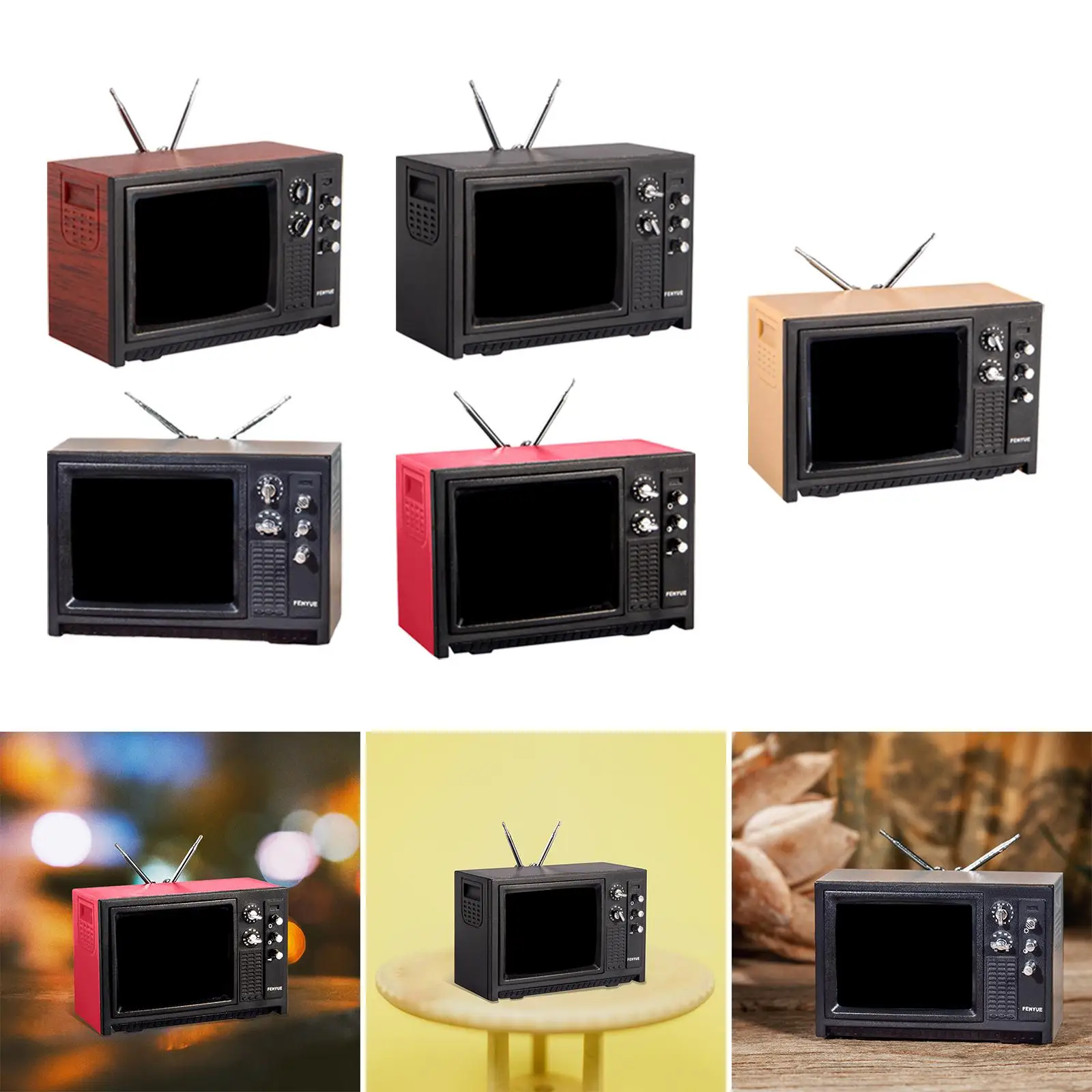 Miniatuur poppenhuis televisiemodel woonkamer micro landschap leven scène slaapkamer meubilair 1:12 decor landschap benodigdheden