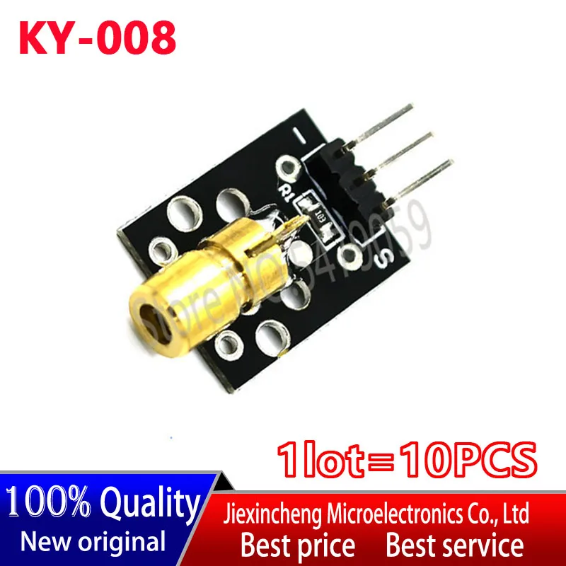 KY-008 650nm Laser Sensor Module 3pin Red Laser Transmitter Dot Diode Copper Head Module KY008 For arduino Sensors