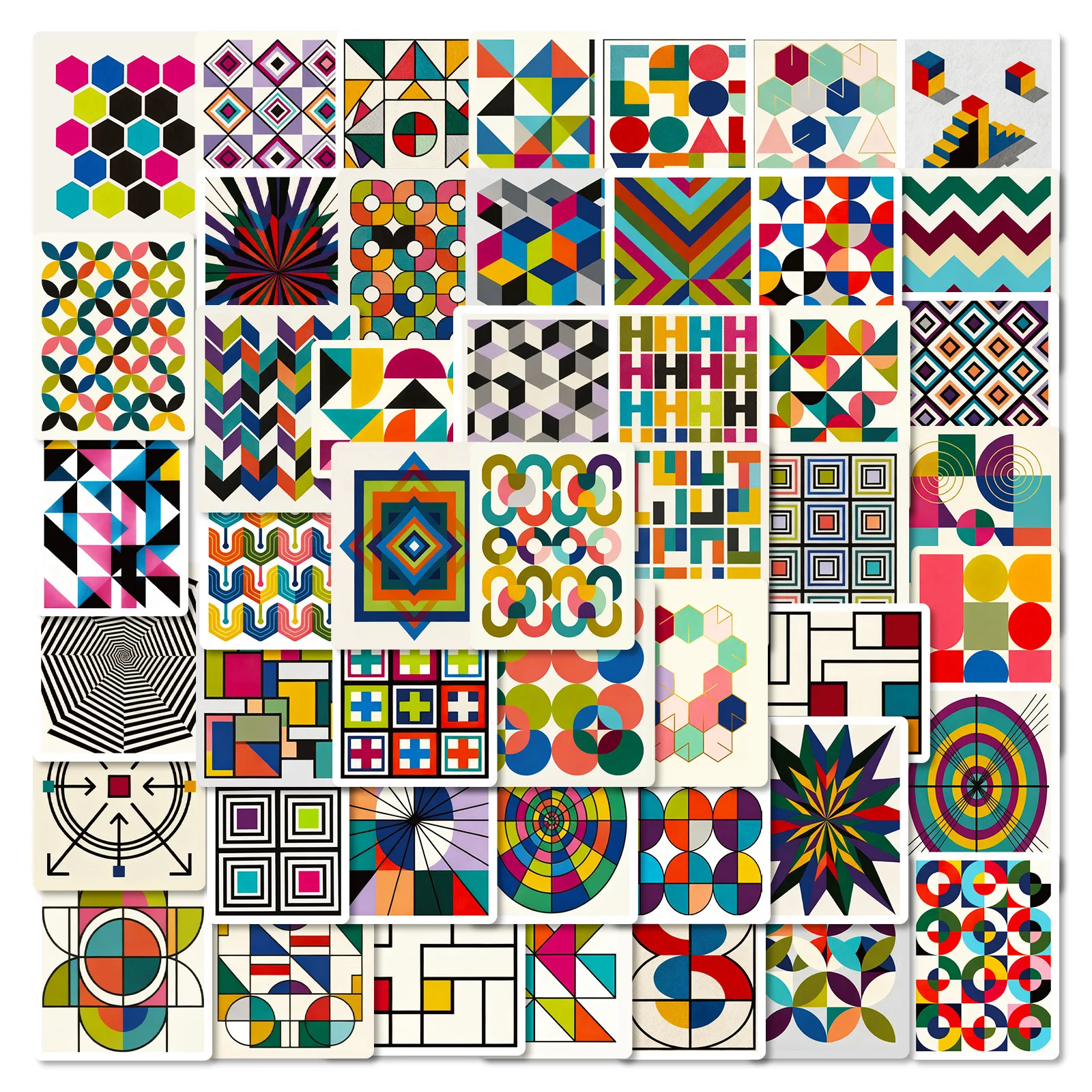 56/112 قطعة الإبداعية خمر هندسية اللون كتلة خربش ملصقات لصندوق أدوات مكتب دفتر خوذة سكيت الثلاجة مقاوم للماء