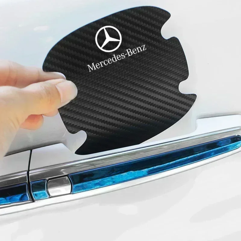 8pcs Car Door Handle Decal Door Bowl Sticker Decoration for Mercedes Benz B/C/E/S Class A Class C200L GLC GLK CLA GLA