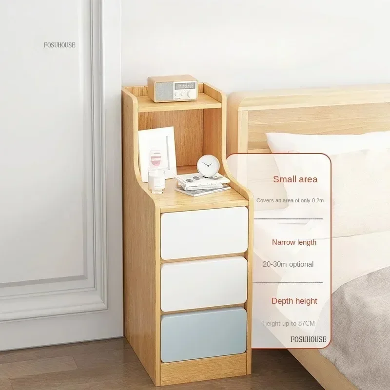 

ZSimplicity Modern Wooden Mini Bedside Table Luxury Drawer Home Furniture Bedroom Nightstands Narrow Storage Night Tables HS