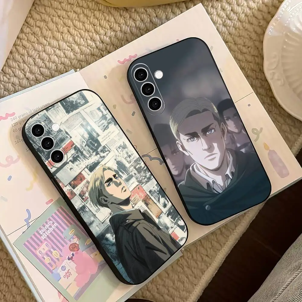 Erwin Smith Attack on Titan Phone Case For Samsung Galaxy A73,A72,A71,A70,A53,A52,A51,Soft Silicone Black Cover