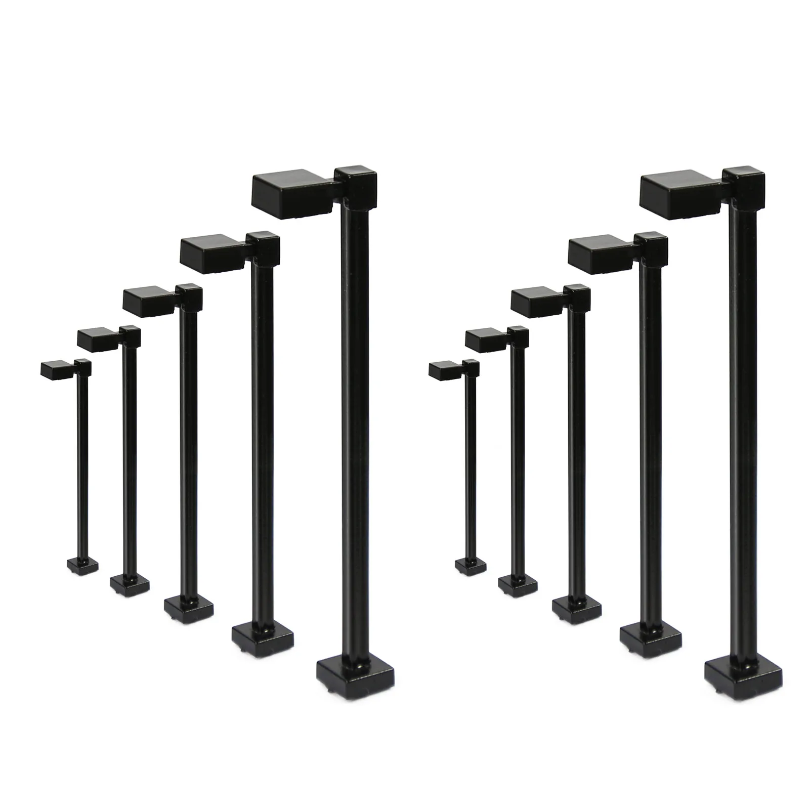 

Evemodel 10pcs TT HO Scale Metal Lamp Bright White Street Lights 5.3cm Black Pole Model Trains LM02TTW