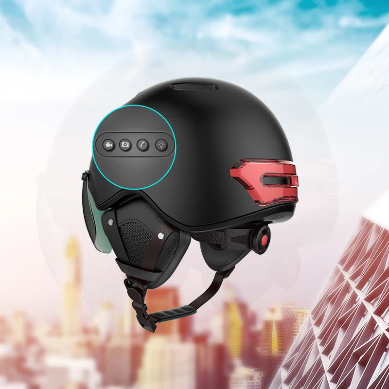 Bike Helmet Sport Action Camera 1080p Hd Video Recording Bicycle Helmet Ebike Scooter Skate Climbing Cycling Led Light Helmets