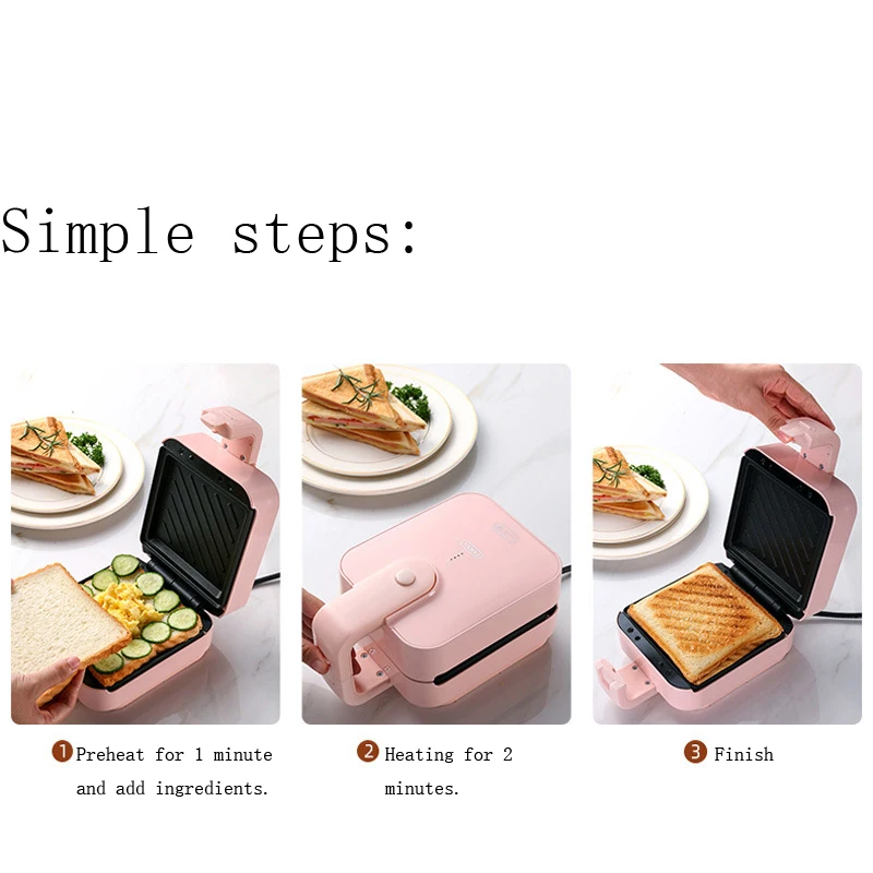 Electric Sandwich Maker Toaster Bread Baking Pan Gofrera Portable Breakfast Machine Home Appliances 220V