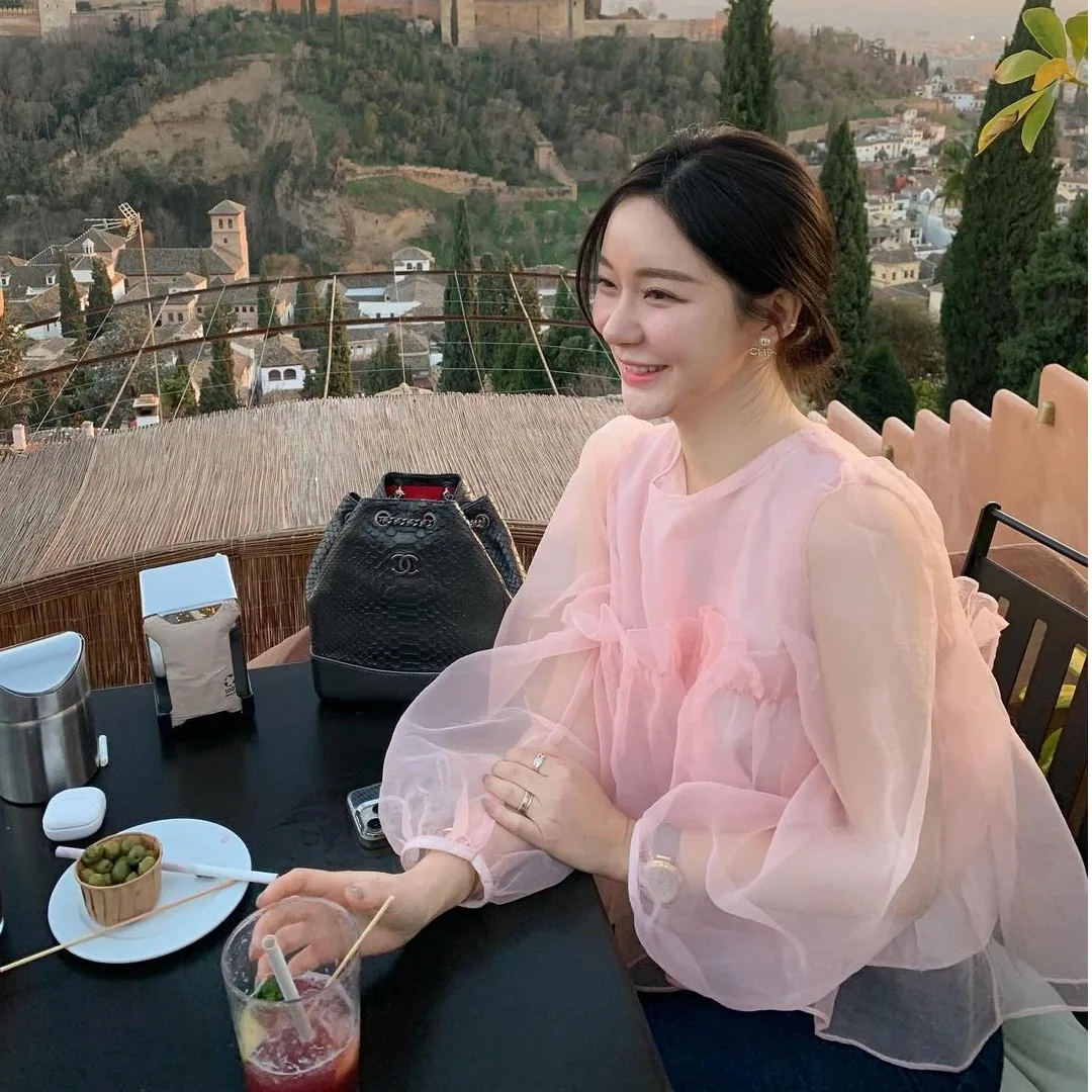 Ele round Ne Bubble irt con legno ain Ruffle Coreano Sle Donna Faionable Primavera Autunno Inverno Abbigliamento casual