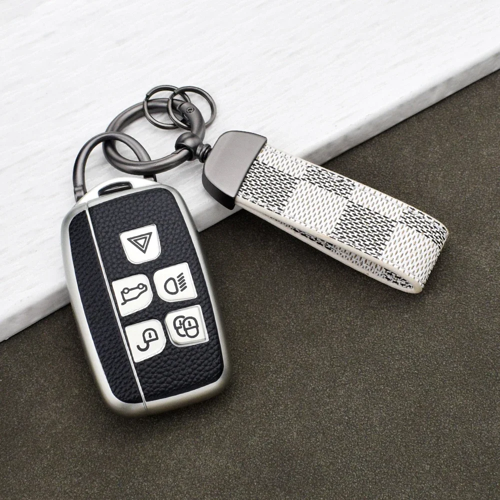New Leather Car Key Cover for Land Rover Sport Evoque Discovery Velar Freelander for Jaguar XF XE XJ Protective Case Keychain