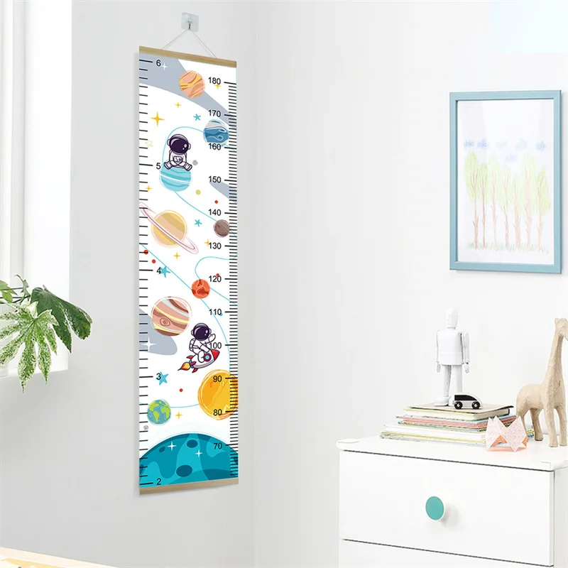 Growth Chart Nonwoven Wood Wall Hanging Rainbow Height Rule Inch Meters Measure Kids Child Baby Nursery Room Decoration Nordic