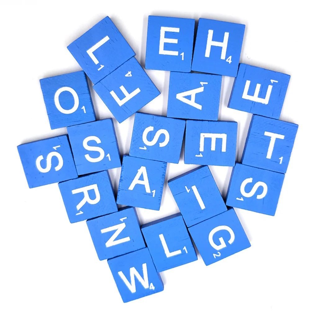 100pcs Alphabet Natural Wood Diy Literacy Game Educational Kids Wooden Cubes Crafts Decor Baby Wood Chips