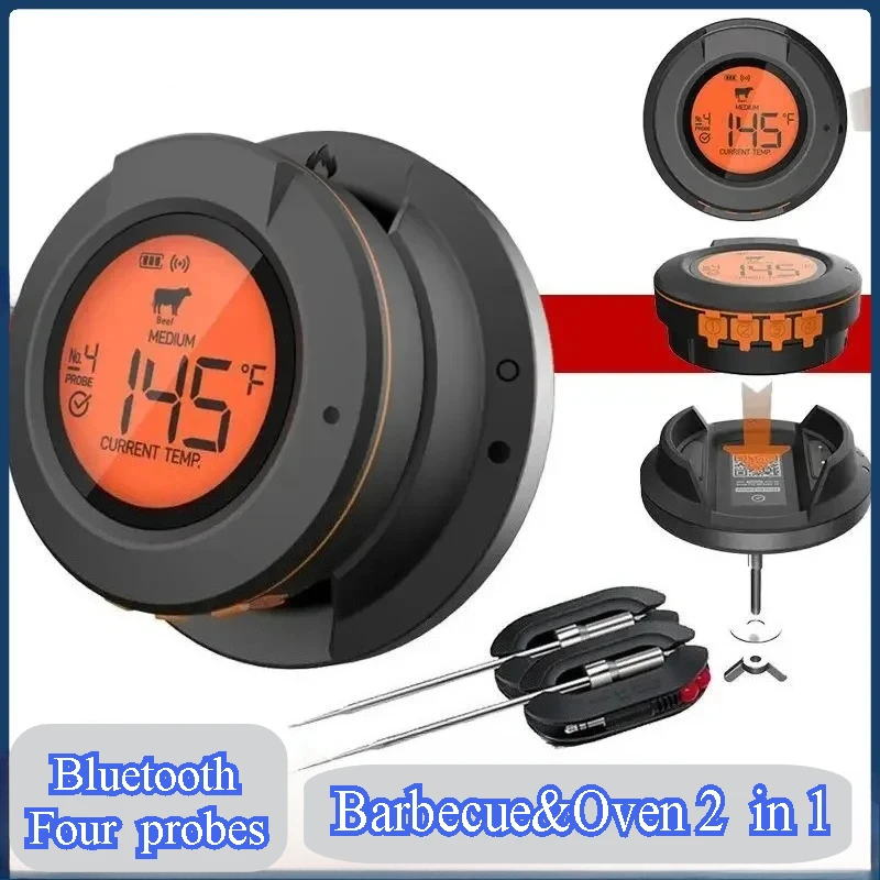 Bluetooth BBQ Thermometer Digital Probe for Oven Grill Meat Cooking Kitchen Accessories Wireless Smart Sensor High Temp 500℃
