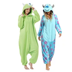 Polar Fleece cowboy Mike Wazowski Monster Kigurumi adulti Cartoon tutina pigiama costumi per Halloween Carnival Cosplay Party