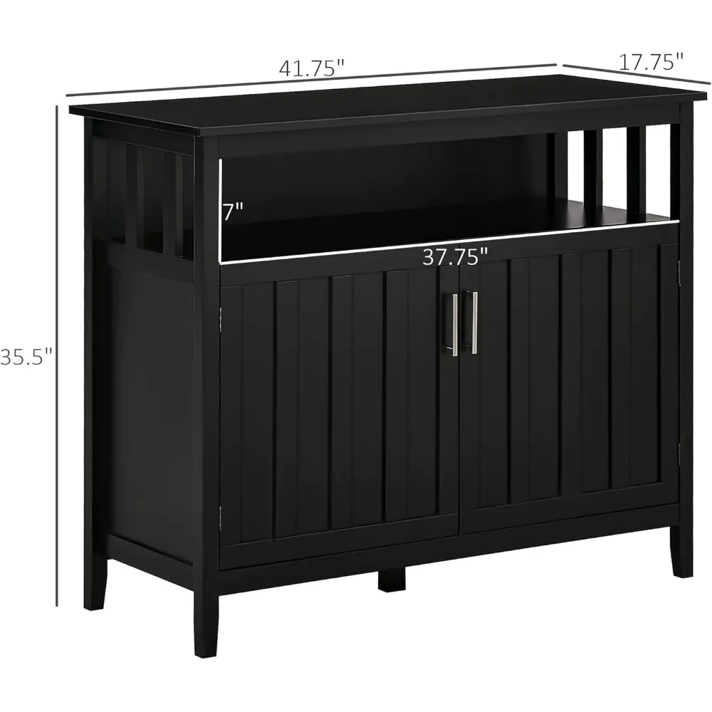 Mueble buffet de cocina con 2 puertas, estantes ajustables y función de cafetería para entrada y sala de estar